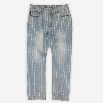 PLEASURES IMPACT PINSTRIPE DENIM - BLUE