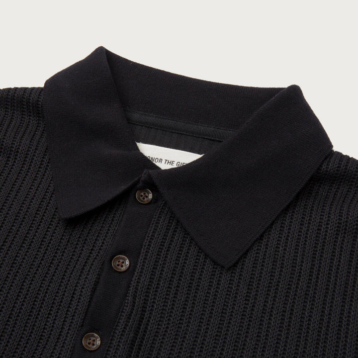 Honor The Gift Knit Polo Shirt - Black