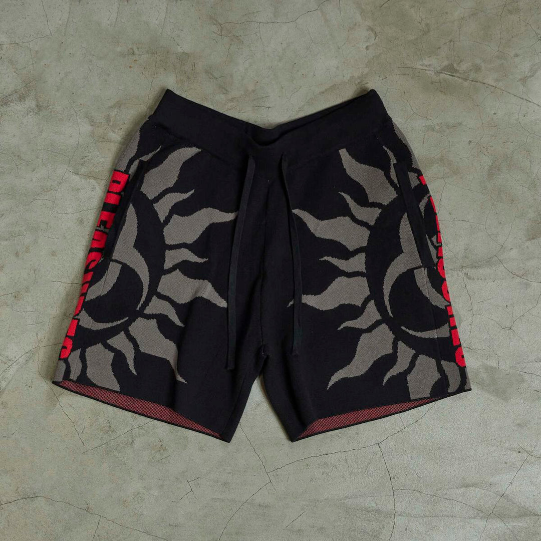 PLEASURES RADIATION JACQUARD SHORTS - BLACK