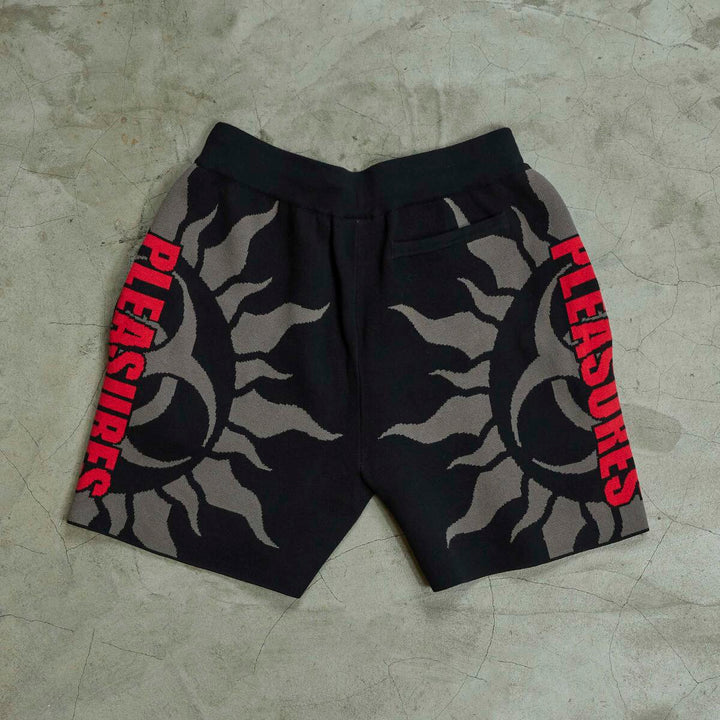 PLEASURES RADIATION JACQUARD SHORTS - BLACK