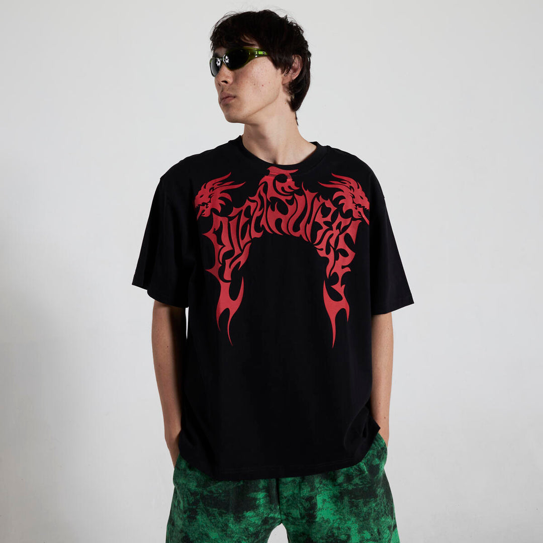 PLEASURES DRAGON HEAVYWEIGHT SHIRT - BLACK