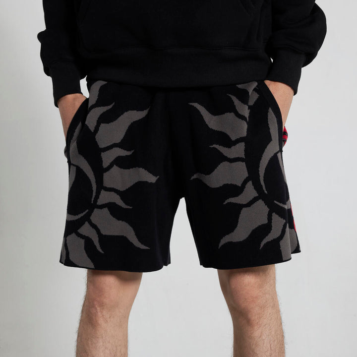 PLEASURES RADIATION JACQUARD SHORTS - BLACK