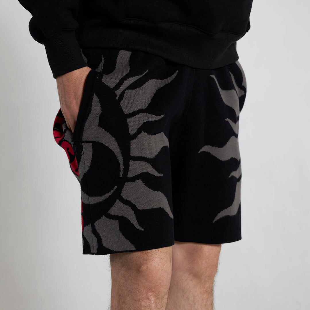 PLEASURES RADIATION JACQUARD SHORTS - BLACK