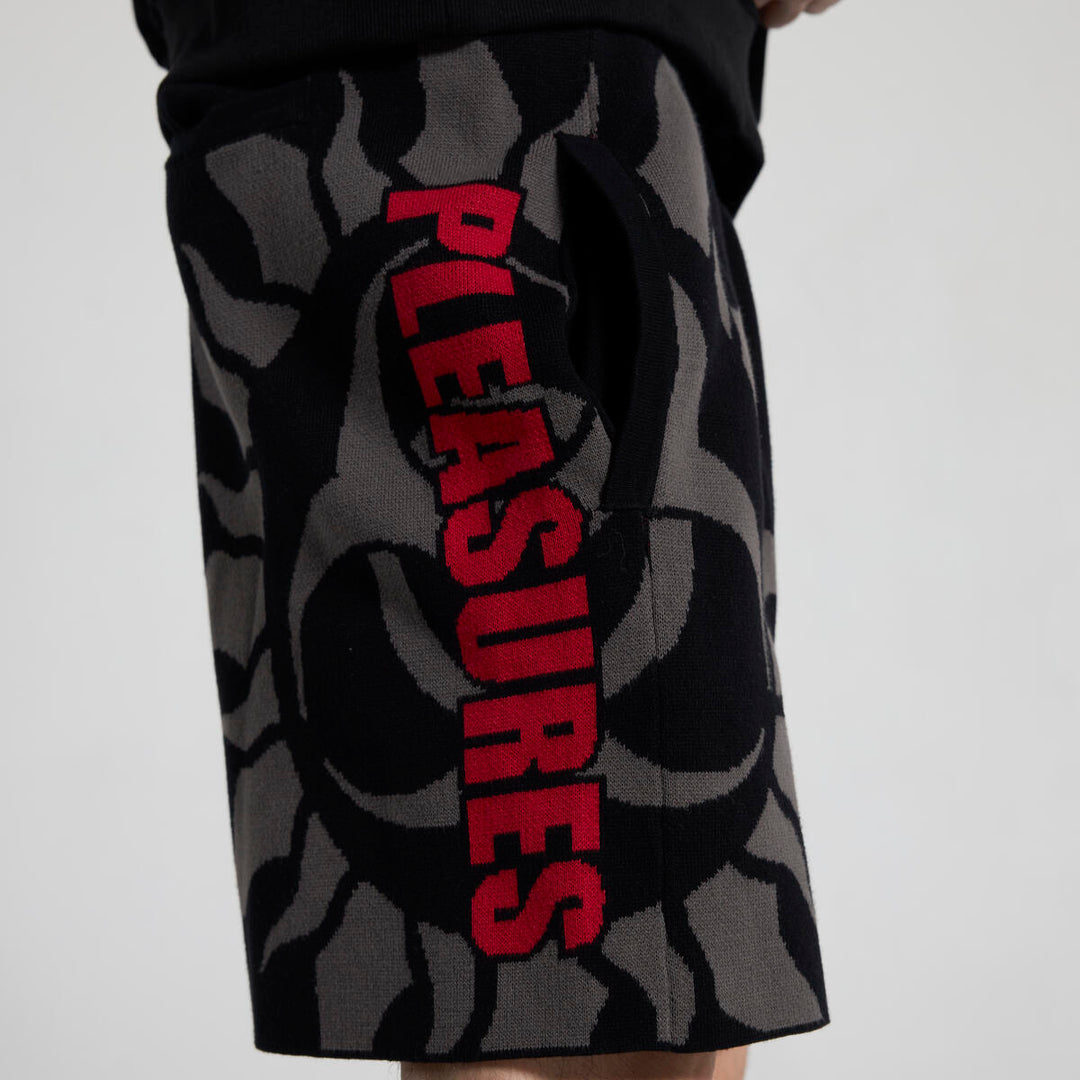 PLEASURES RADIATION JACQUARD SHORTS - BLACK