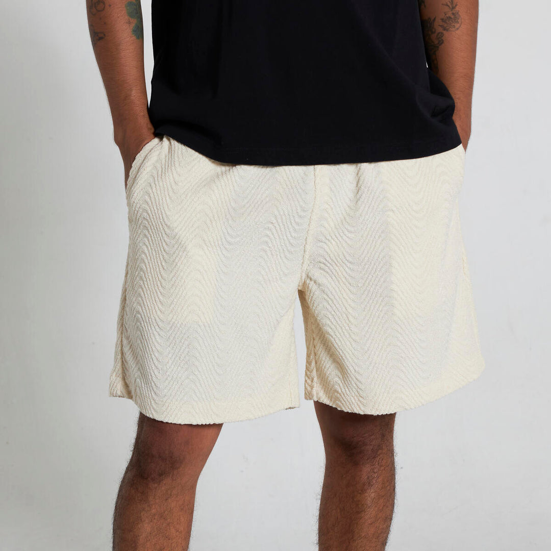 PLEASURES ZEN TERRY SHORTS - OFF WHITE