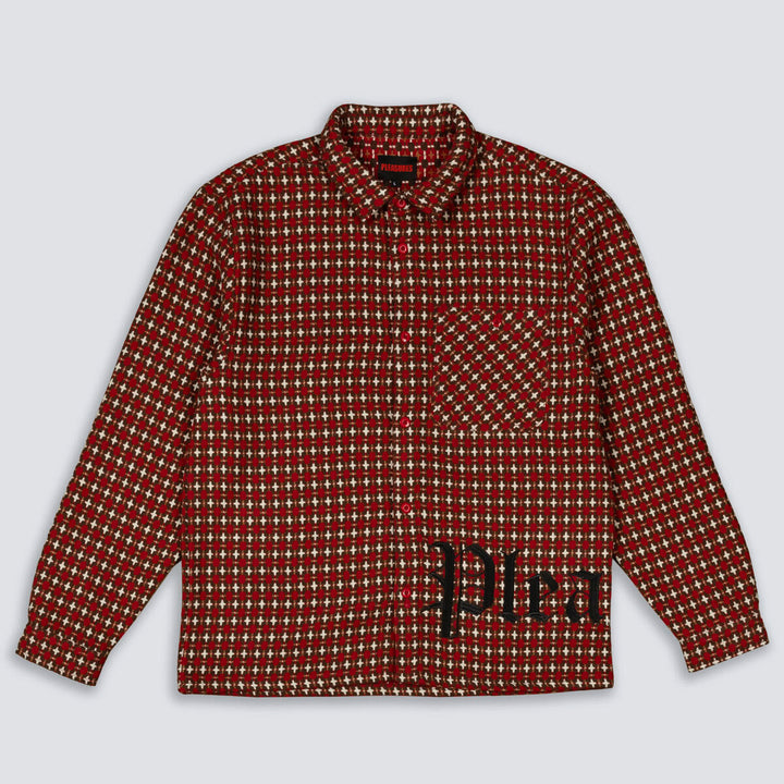 PLEASURES CROSS WORK SHIRT - RED