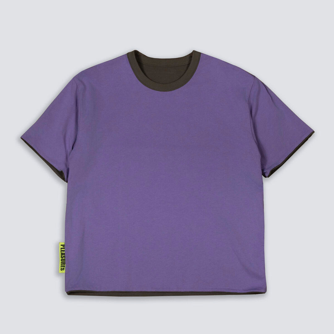 PLEASURES LEGAL REVERSIBLE HEAVYWEIGHT SHIRT - CHARCOAL / PURPLE