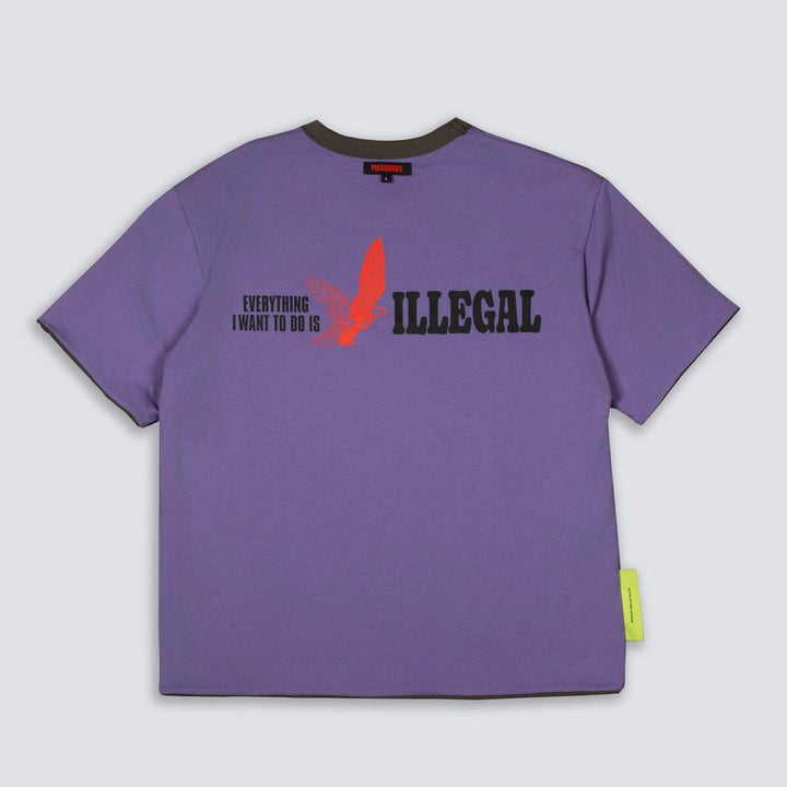 PLEASURES LEGAL REVERSIBLE HEAVYWEIGHT SHIRT - CHARCOAL / PURPLE