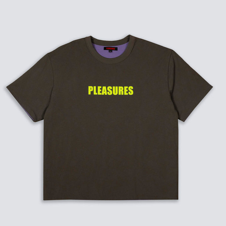 PLEASURES LEGAL REVERSIBLE HEAVYWEIGHT SHIRT - CHARCOAL / PURPLE