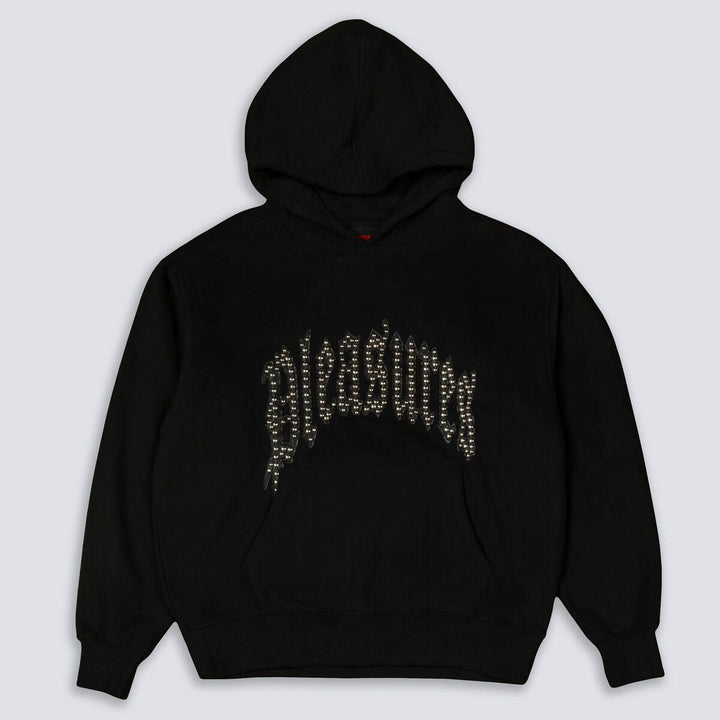 PLEASURES TWITCH STUDDED HOODIE - BLACK