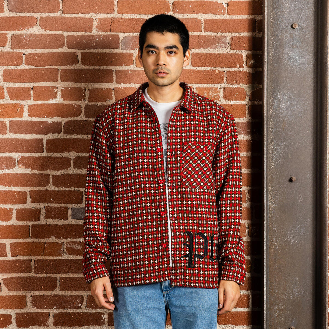 PLEASURES CROSS WORK SHIRT - RED