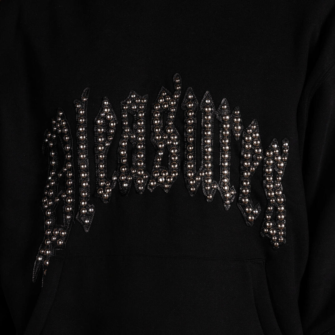 PLEASURES TWITCH STUDDED HOODIE - BLACK