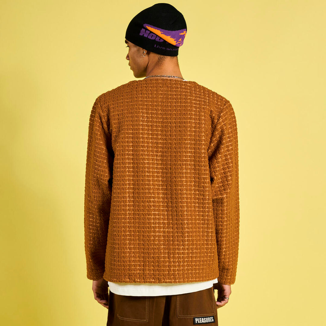 PLEASURES BOREDOM CARDIGAN - BROWN