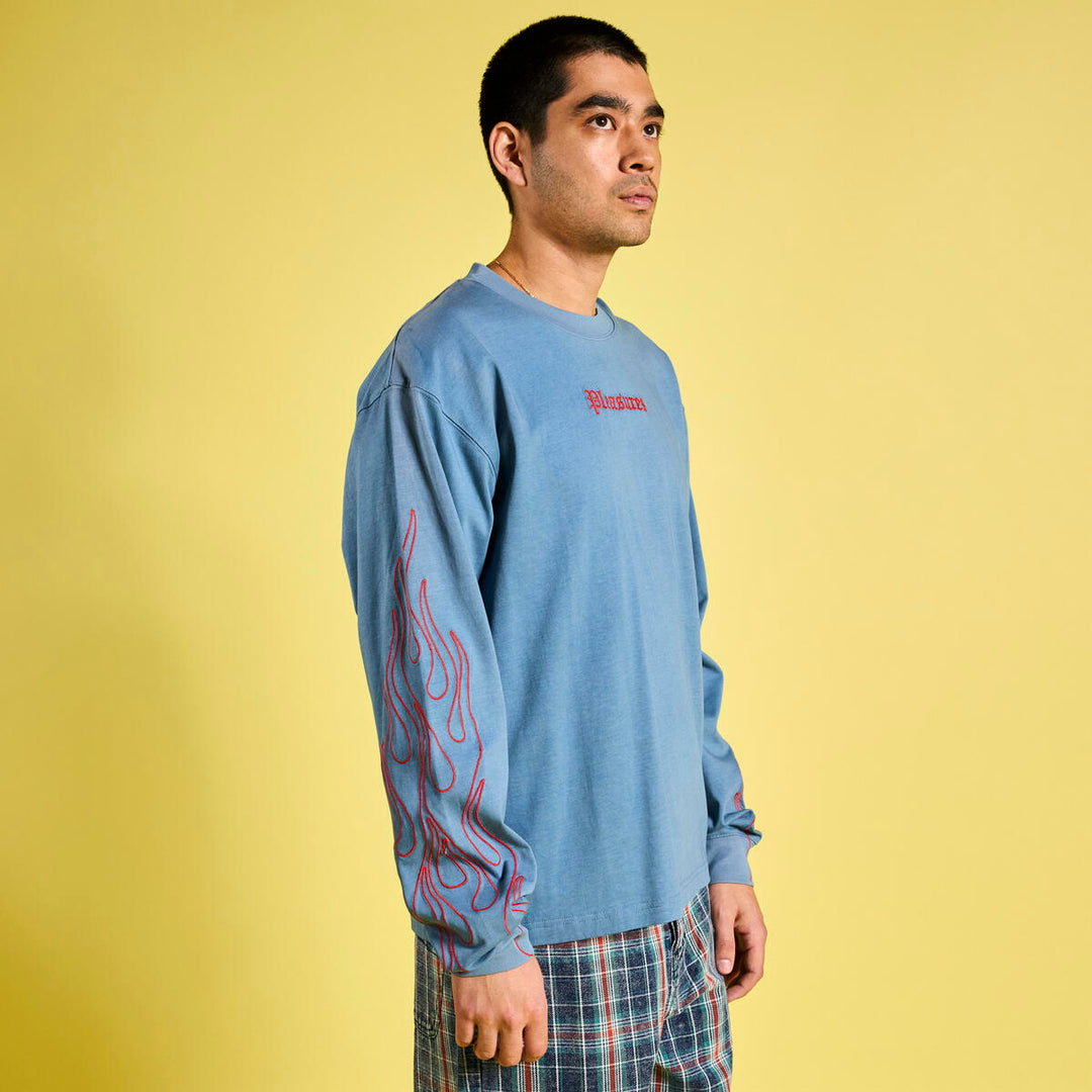 PLEASURES FIERY HEAVYWEIGHT LONGSLEEVE - SLATE