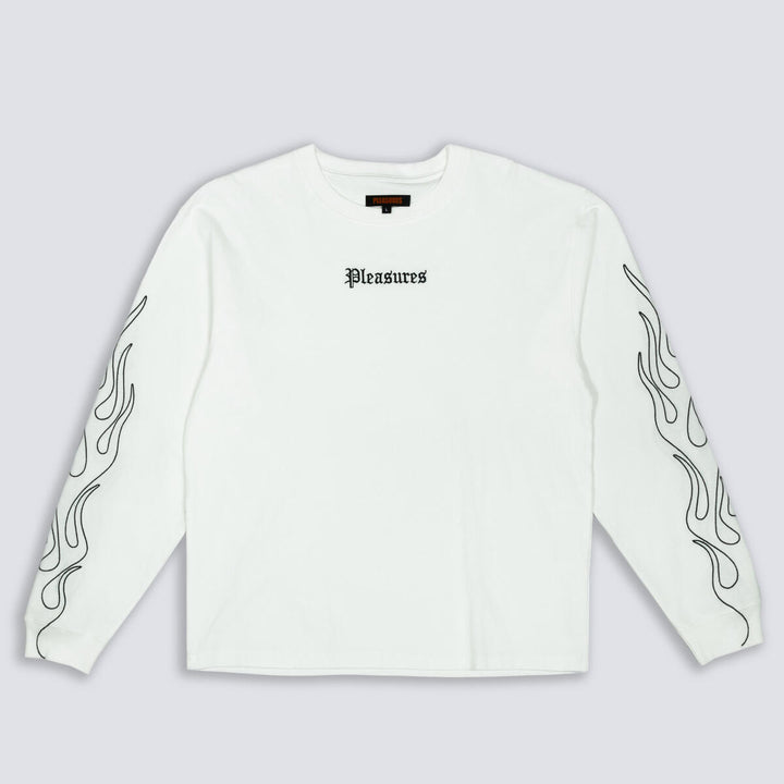 PLEASURES FIERY HEAVYWEIGHT LONGSLEEVE - WHITE