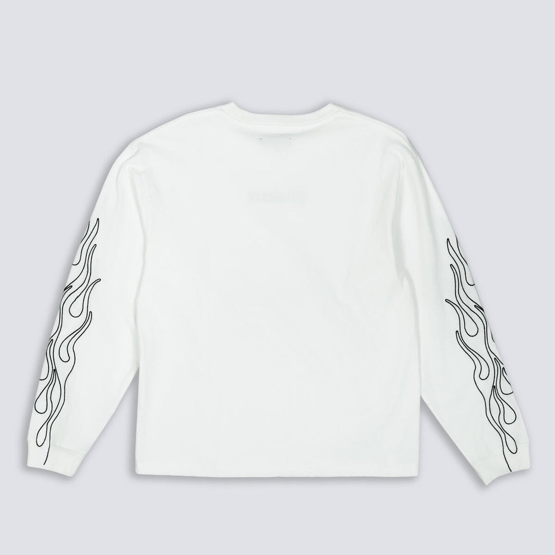 PLEASURES FIERY HEAVYWEIGHT LONGSLEEVE - WHITE