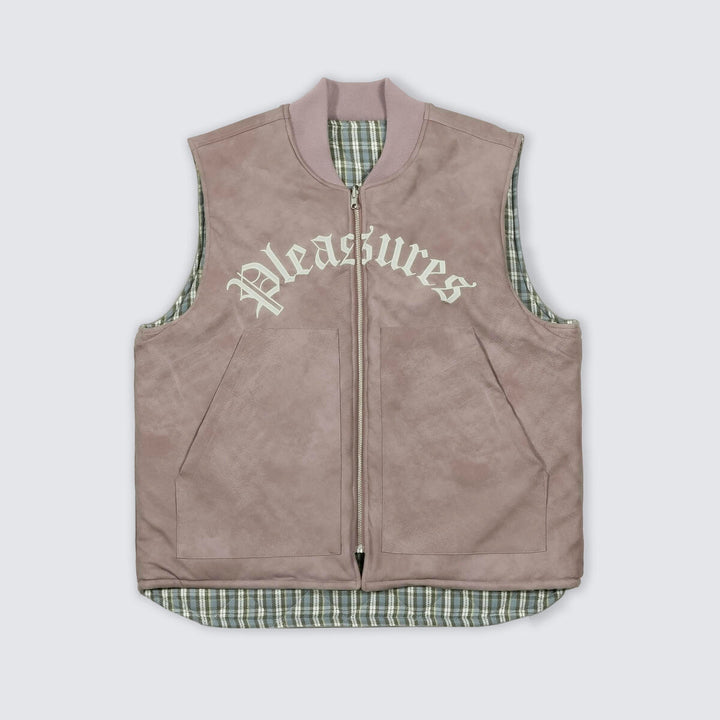 PLEASURES HORNS REVERSIBLE VEST - MAUVE