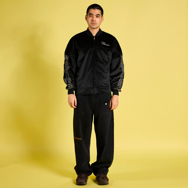 PLEASURES UNQUOTE VELOUR JACKET - BLACK