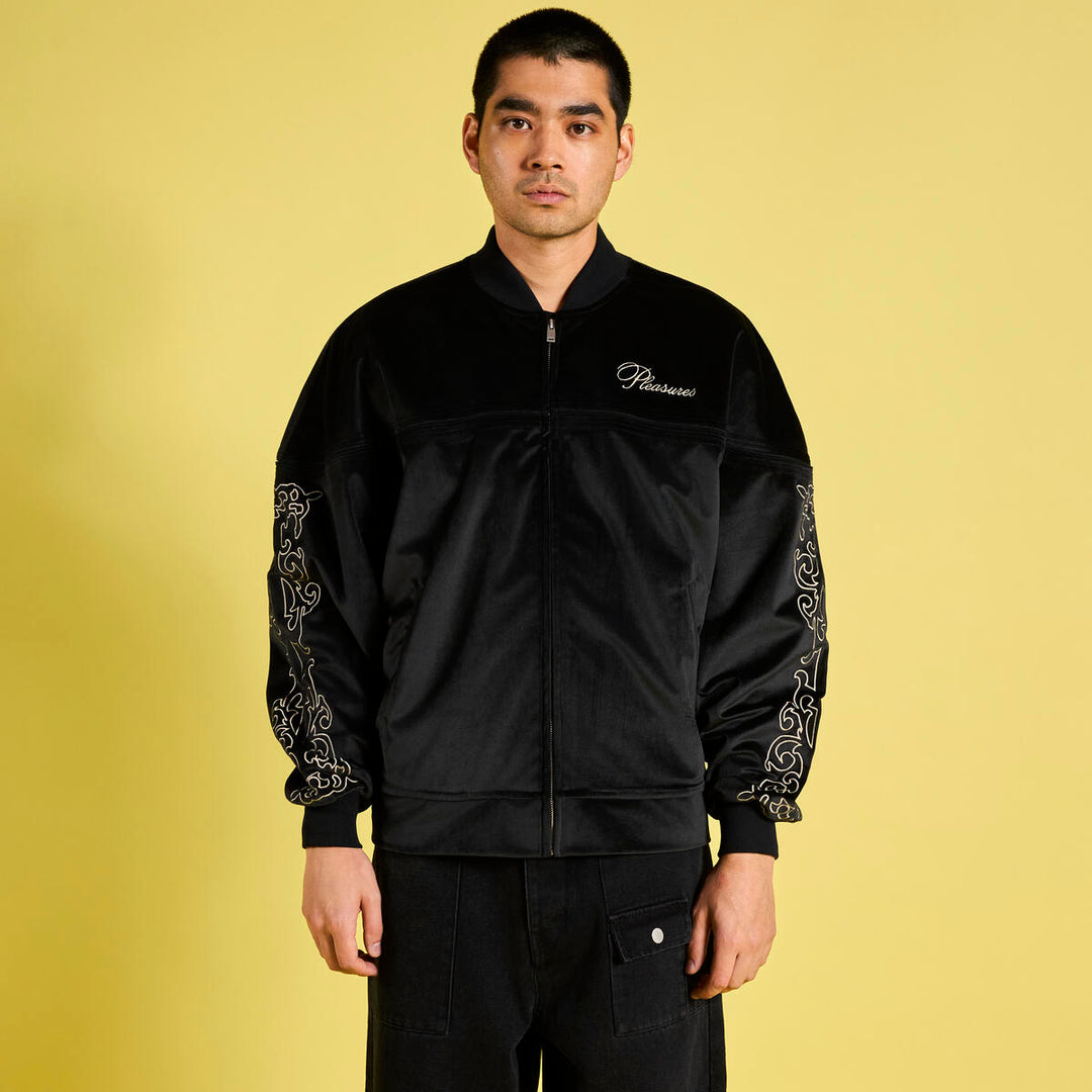 PLEASURES UNQUOTE VELOUR JACKET - BLACK