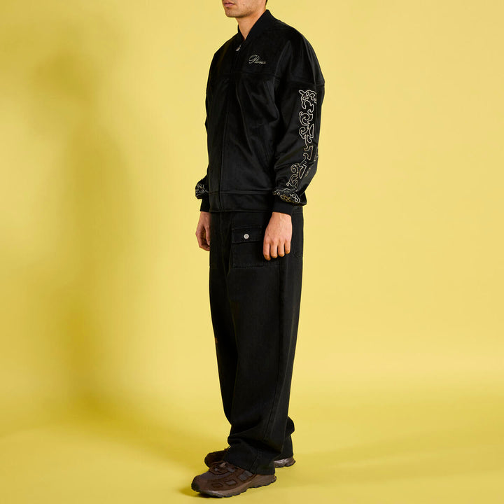 PLEASURES UNQUOTE VELOUR JACKET - BLACK