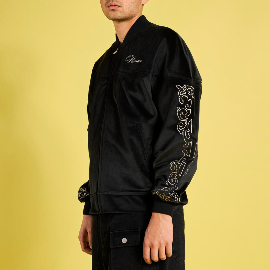 PLEASURES UNQUOTE VELOUR JACKET - BLACK