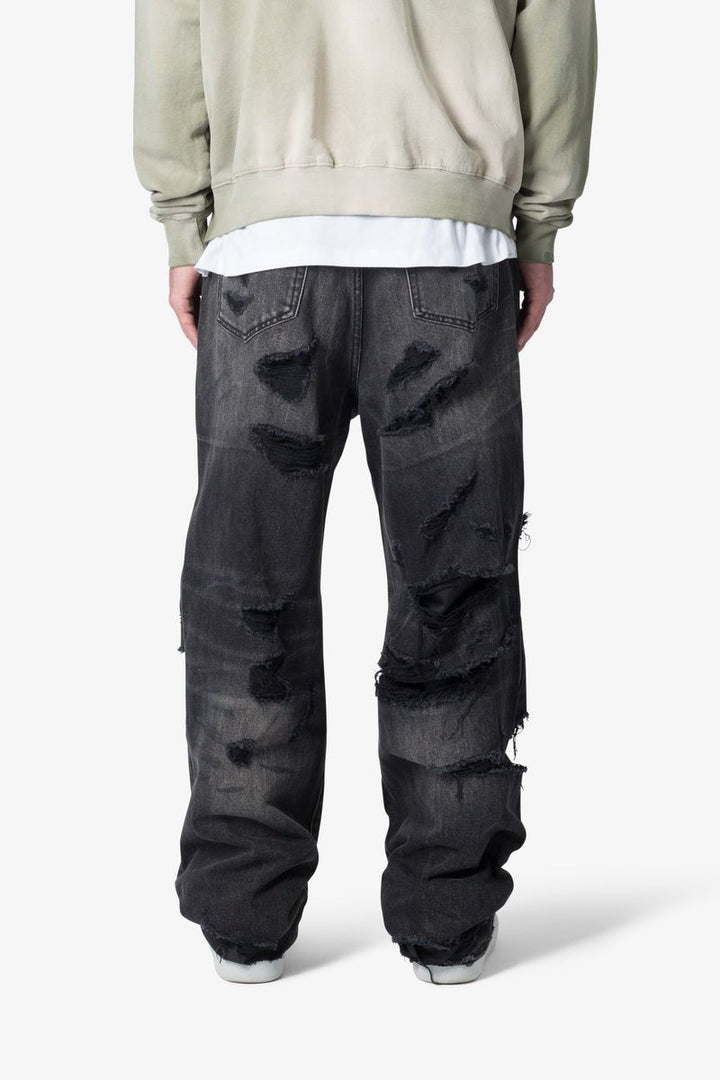 MNML Ultra Baggy Distressed Denim - Vintage Black