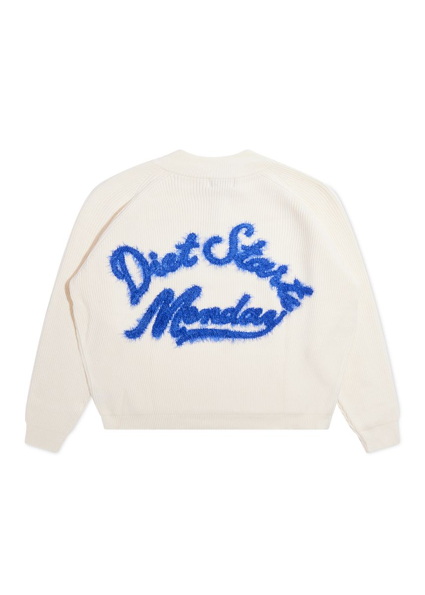 Diet Starts Monday Waffle Knit Pullover - Cream/Blue