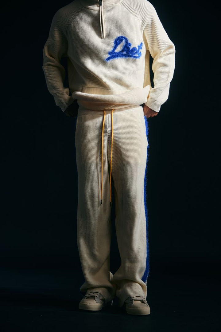 Diet Starts Monday Waffle Knit Pant - Cream/Blue