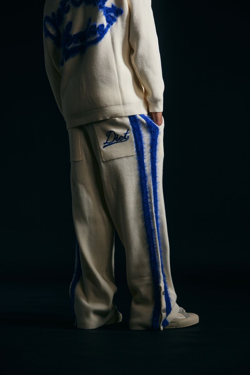 Diet Starts Monday Waffle Knit Pant - Cream/Blue