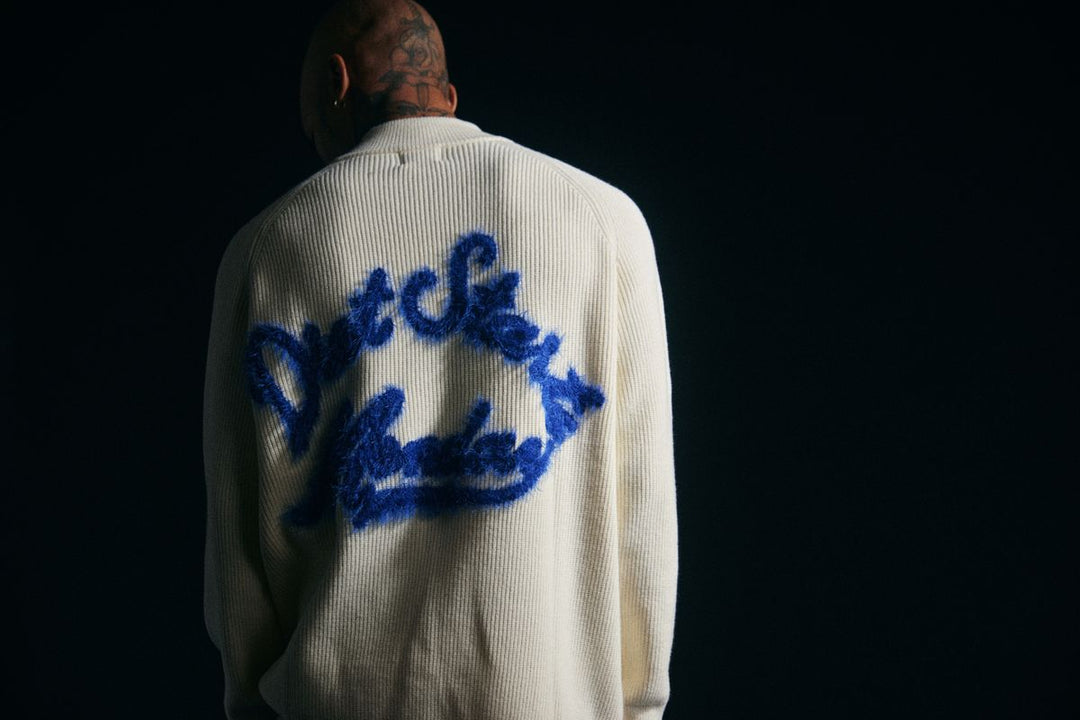 Diet Starts Monday Waffle Knit Pullover - Cream/Blue