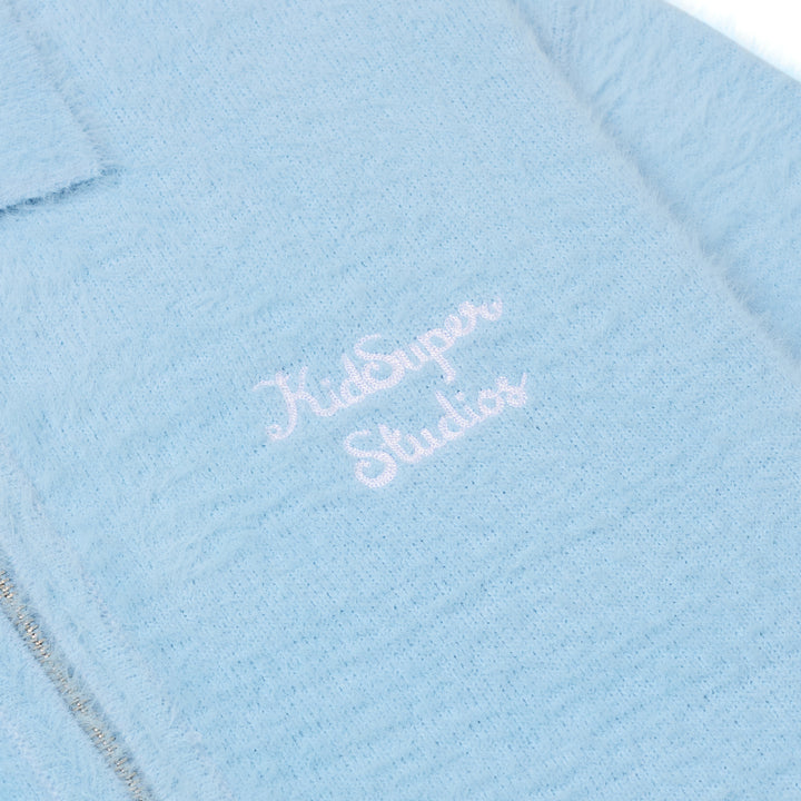 KidSuper Studios Fuzzy Zip Up - Baby Blue