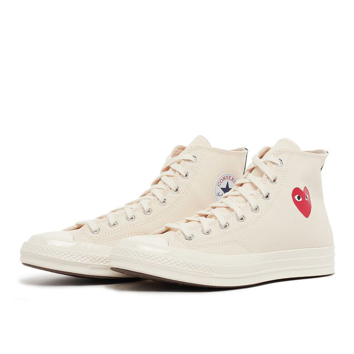 Comme des Garçons PLAY Small Red Heart Chuck Taylor All Star '70 High Sneakers - Beige - AZ-K129-001-2