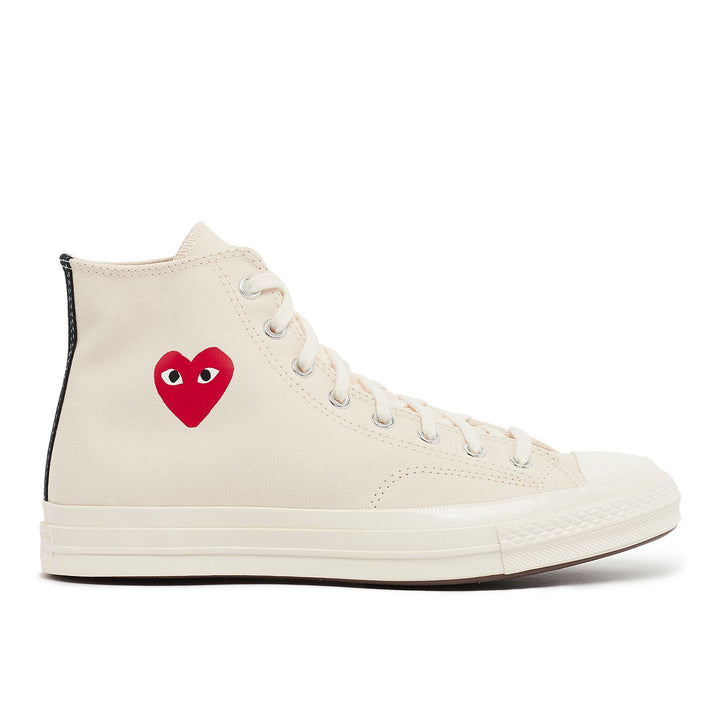 Comme des Garçons PLAY Small Red Heart Chuck Taylor All Star '70 High Sneakers - Beige - AZ-K129-001-2