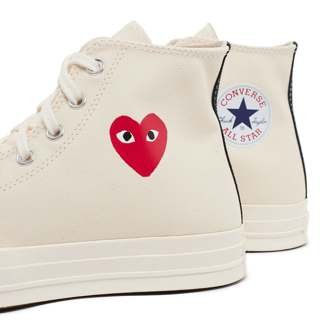 Comme des Garçons PLAY Small Red Heart Chuck Taylor All Star '70 High Sneakers - Beige - AZ-K129-001-2