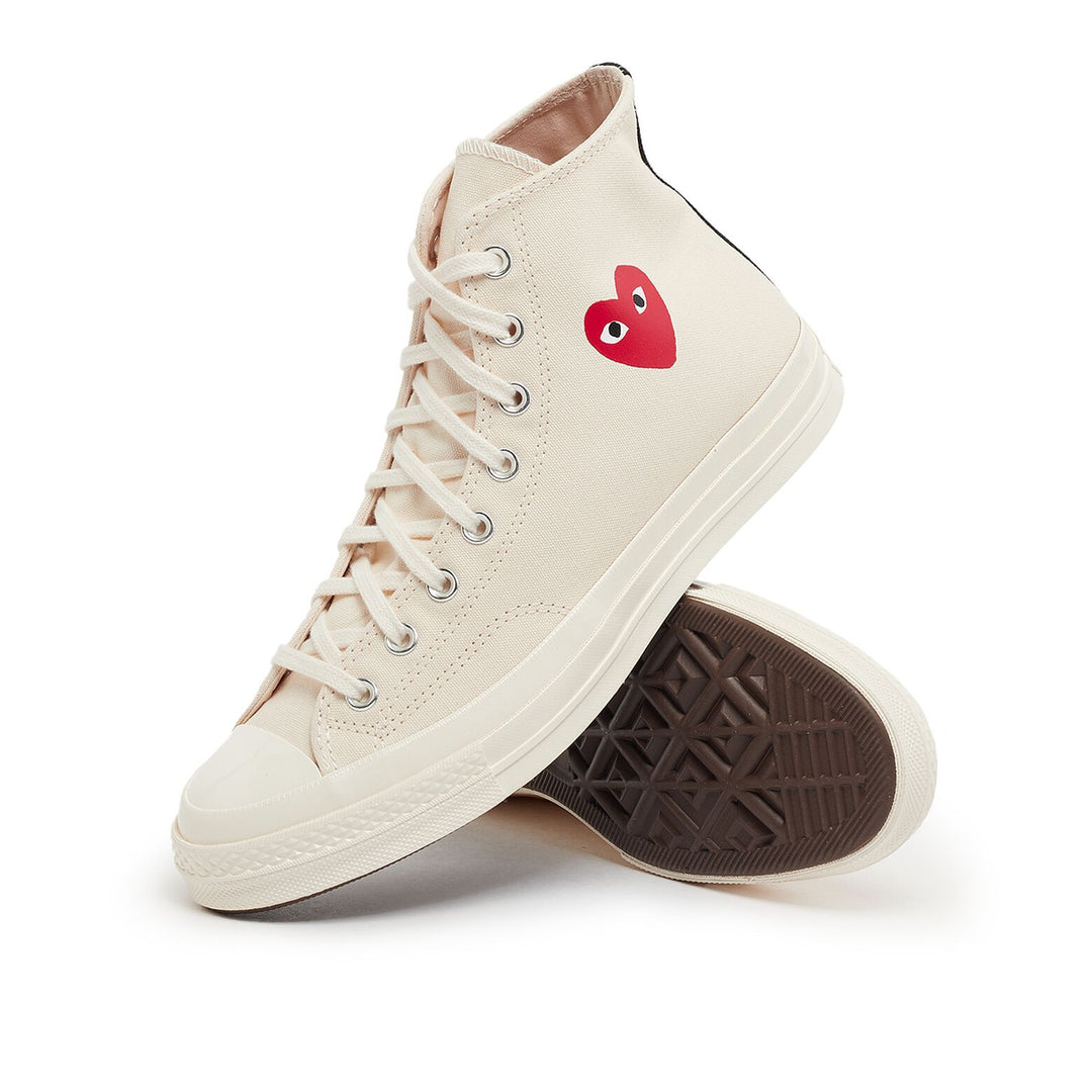 Comme des Garçons PLAY Small Red Heart Chuck Taylor All Star '70 High Sneakers - Beige - AZ-K129-001-2