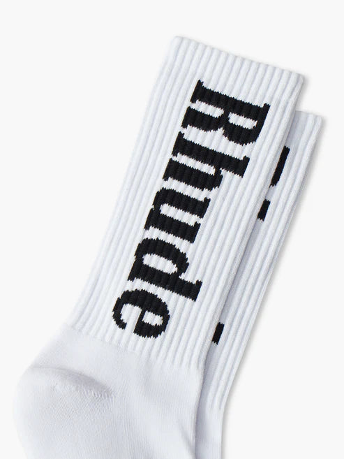 Rhude Vertical Logo Sock - White/Black