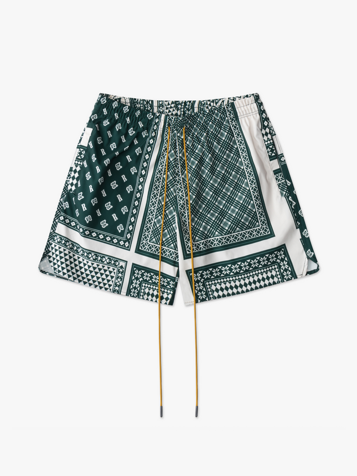 Rhude Bandana Swim Trunks - Forest Green