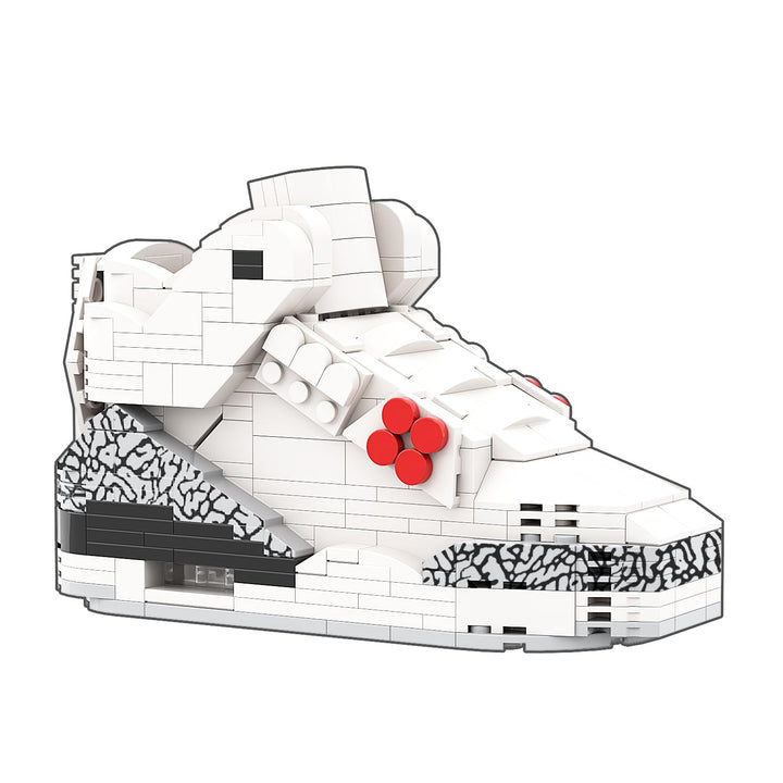 KICKSMINI AJ3 White Cement Sneaker Bricks