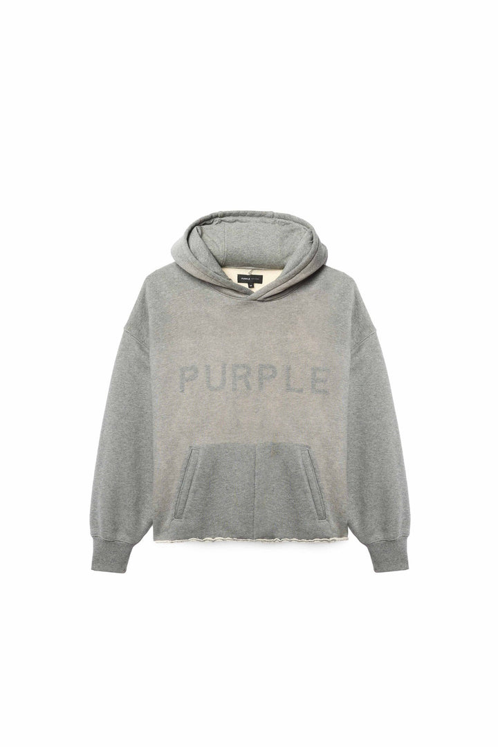 Purple Brand M4104 Grey HFMH424 Shadow Wordmark Oversized Hoodie - Grey