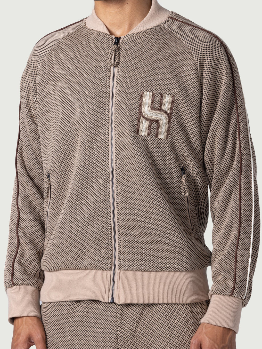 Honor The Gift Novelty Knit Track Jacket - Brown