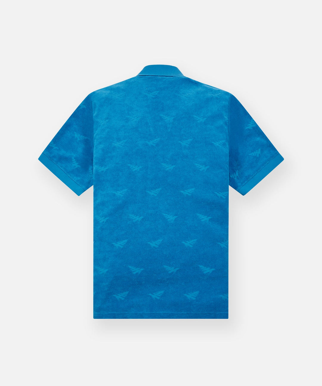 Paper Planes Jacquard Terry Johnny Collar Polo - Blue Reef