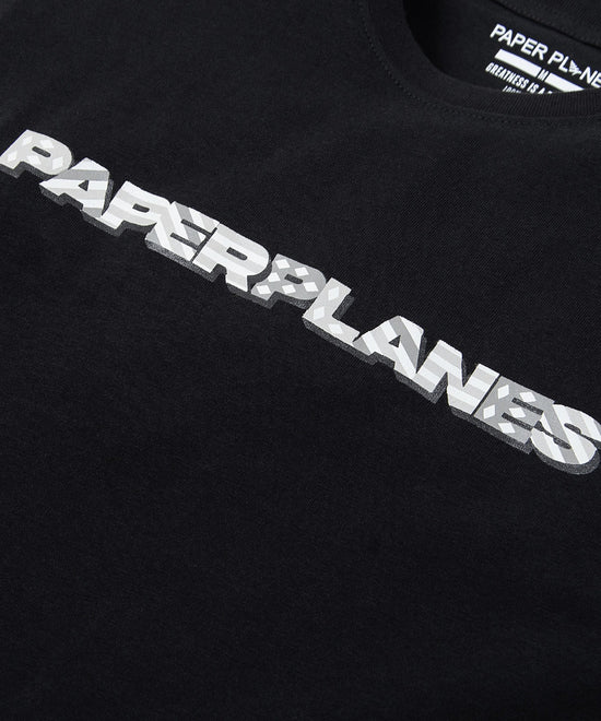 Paper Planes Diamond And Stripes Tee - Black