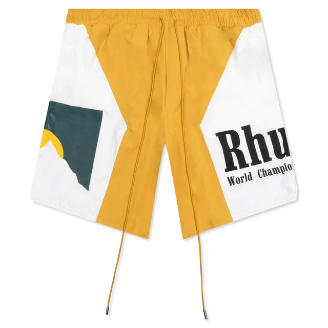 Rhude Panel Logo Short - Mustard/White