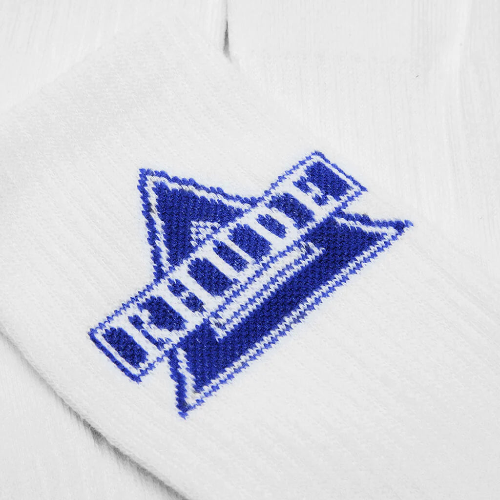 Rhude Triangle Logo Sock - White/Blue