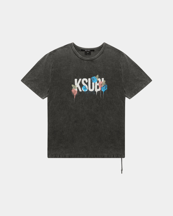 KSUBI graff rose kash ss tee - acid grey