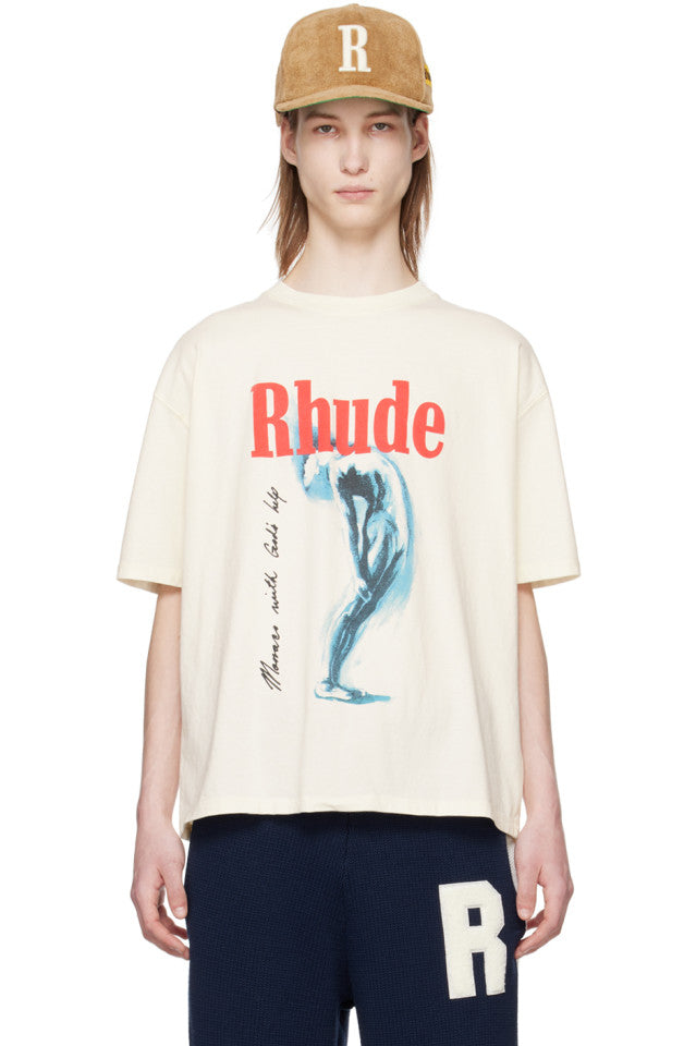 Rhude Off-White God Help Me T-Shirt - Off-White