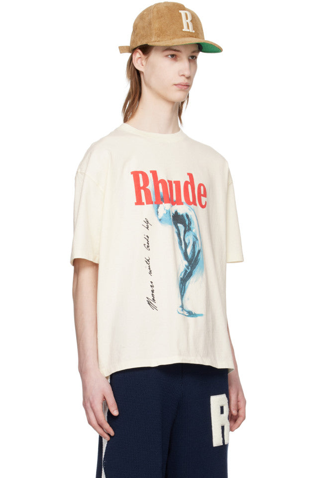 Rhude Off-White God Help Me T-Shirt - Off-White