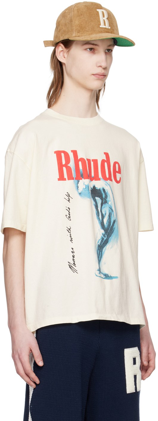 Rhude Off-White God Help Me T-Shirt - Off-White