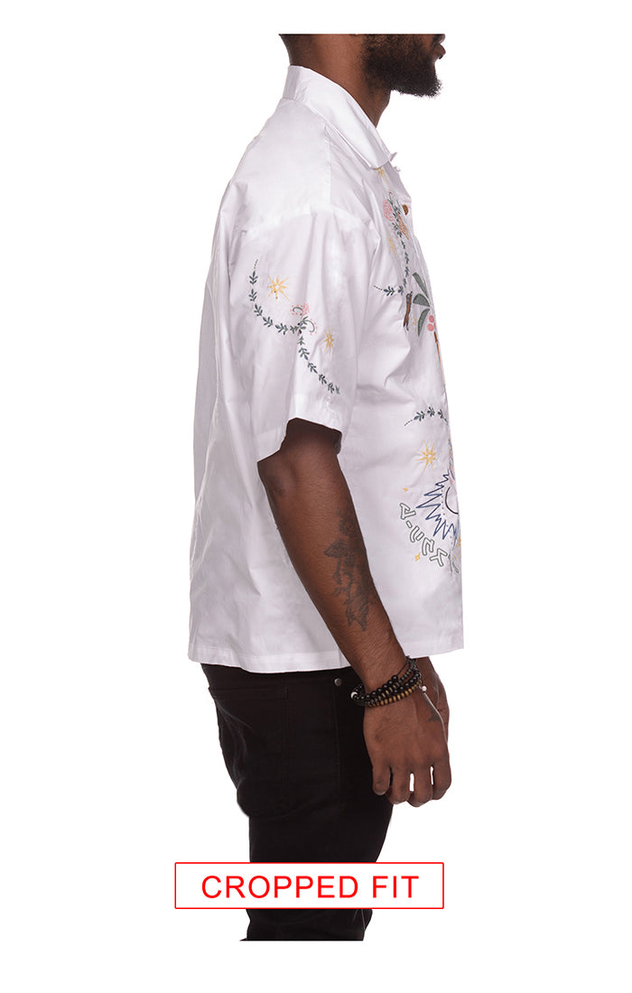 ICECREAM the palms ss woven (crop fit) - white