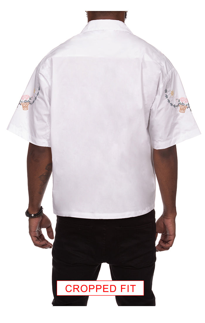 ICECREAM the palms ss woven (crop fit) - white